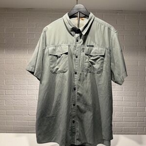Field & Stream Mens XXL Button Up Short Sleeve Fishing Shirt Gray